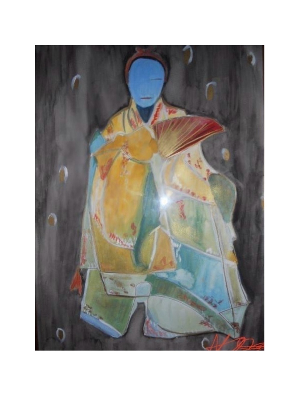 Watercolor Japanese abstract painting as a digital print by me my parents own it